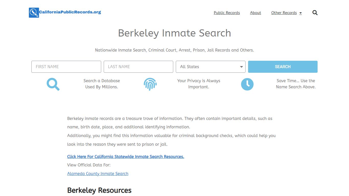 Berkeley Inmate Search - Current & Past BPD CA Jail Records